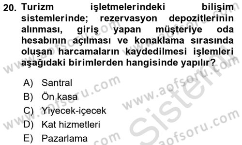 Menü Yönetimi Dersi 2018 - 2019 Yılı Tek Ders Sınav Soruları 20. Soru