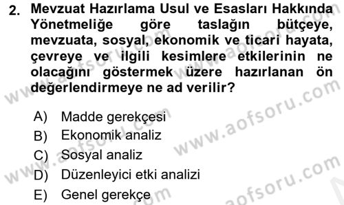 Hukuk Dili Ve Adli Yazışmalar Dersi 2015 - 2016 Yılı (Vize) Ara Sınav Soruları 2. Soru