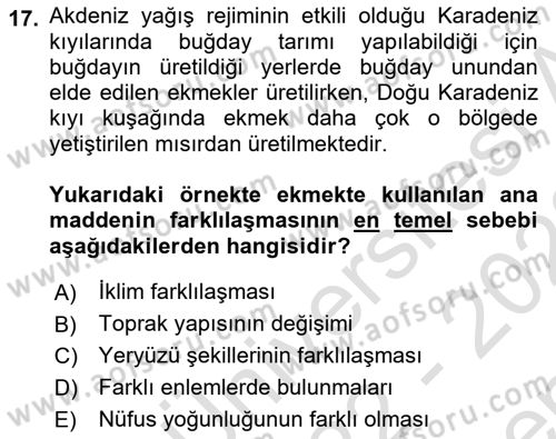 Gastronominin Temelleri Dersi 2022 - 2023 Yılı (Final) Dönem Sonu Sınav Soruları 17. Soru