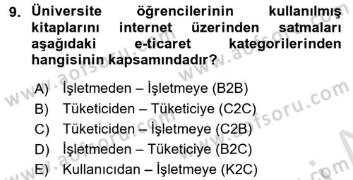 Büro Teknolojileri Dersi 2016 - 2017 Yılı (Vize) Ara Sınav Soruları 9. Soru