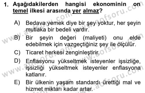 Afet Ekonomisi Ve Sigortacılığı Dersi 2022 - 2023 Yılı Yaz Okulu Sınav Soruları 1. Soru