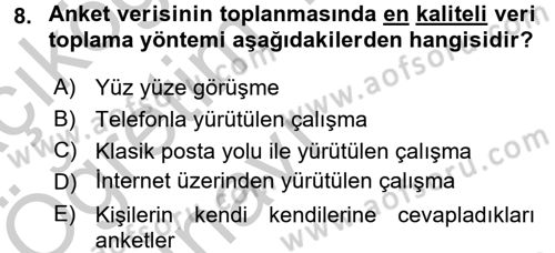 Uluslararası İlişkilerde Araştırma Yöntemleri Dersi 2016 - 2017 Yılı 3 Ders Sınav Soruları 8. Soru