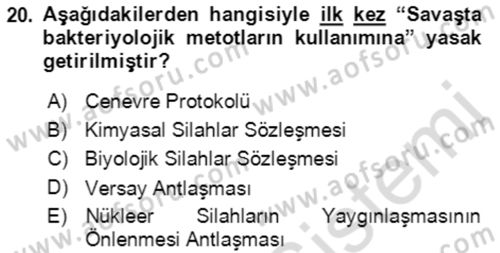 Kbrn Savunma Ve Güvenlik Dersi 2019 - 2020 Yılı (Final) Dönem Sonu Sınav Soruları 20. Soru