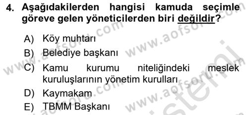 İdari Yargı Dersi 2021 - 2022 Yılı (Vize) Ara Sınav Soruları 4. Soru