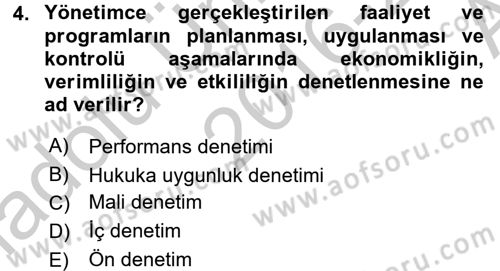 İdari Yargı Dersi 2016 - 2017 Yılı (Vize) Ara Sınav Soruları 4. Soru