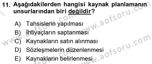 Acil Durum ve Afetlerde Ulaştırma Yönetimi ve Uygulamaları Dersi 2018 - 2019 Yılı (Final) Dönem Sonu Sınav Soruları 11. Soru