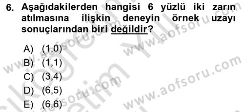 Veri Analizi Ve Değerlendirme Dersi 2023 - 2024 Yılı Yaz Okulu Sınav Soruları 6. Soru