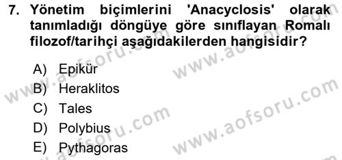 Yemek Sosyolojisi Dersi 2023 - 2024 Yılı (Final) Dönem Sonu Sınav Soruları 7. Soru