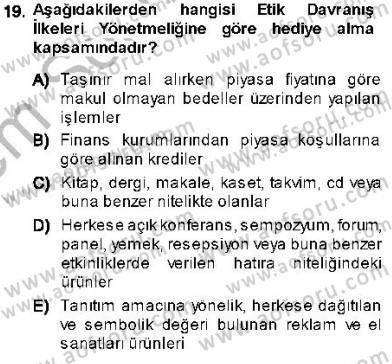 Adalet Meslek Etiği Dersi 2013 - 2014 Yılı (Final) Dönem Sonu Sınav Soruları 19. Soru
