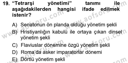 Anadolu Arkeolojisi Dersi 2012 - 2013 Yılı (Final) Dönem Sonu Sınav Soruları 19. Soru