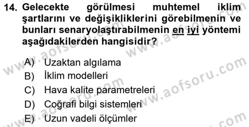 Afet Risk Azaltma Politikaları Dersi 2024 - 2025 Yılı (Final) Dönem Sonu Sınav Soruları 14. Soru