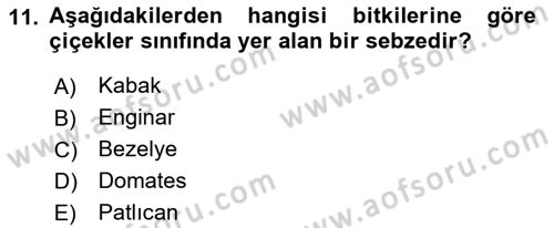Beslenmenin Temel İlkeleri Dersi 2018 - 2019 Yılı Yaz Okulu Sınav Soruları 11. Soru