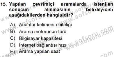 Büro Teknolojileri Dersi 2016 - 2017 Yılı Tek Ders Sınav Soruları 15. Soru