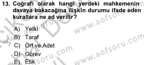Kalem Mevzuatı Dersi 2016 - 2017 Yılı (Vize) Ara Sınav Soruları 13. Soru