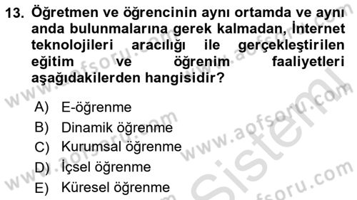 Büro Teknolojileri Dersi 2023 - 2024 Yılı (Vize) Ara Sınav Soruları 13. Soru