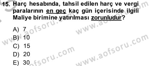 Kalem Mevzuatı Dersi 2014 - 2015 Yılı (Final) Dönem Sonu Sınav Soruları 15. Soru