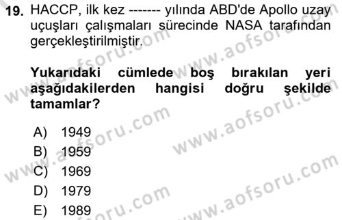 Gastronomi Ve Sürdürülebilirlik Dersi 2021 - 2022 Yılı Yaz Okulu Sınav Soruları 19. Soru