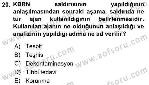 Kbrn Savunma Ve Güvenlik Dersi 2024 - 2025 Yılı (Final) Dönem Sonu Sınav Soruları 20. Soru