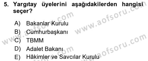 İdari Yargı Dersi 2018 - 2019 Yılı 3 Ders Sınav Soruları 5. Soru