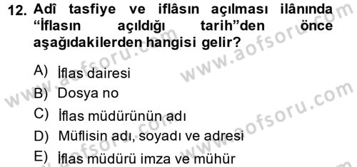 Hukuk Dili Ve Adli Yazışmalar Dersi 2014 - 2015 Yılı (Final) Dönem Sonu Sınav Soruları 12. Soru