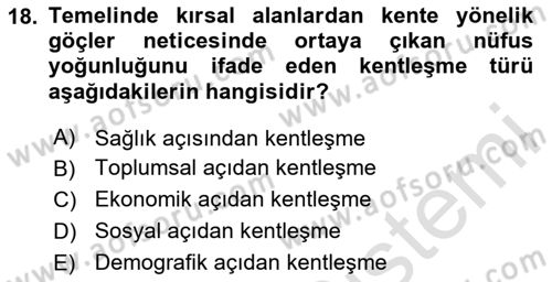 Afet Risk Azaltma Politikaları Dersi 2024 - 2025 Yılı (Vize) Ara Sınav Soruları 18. Soru