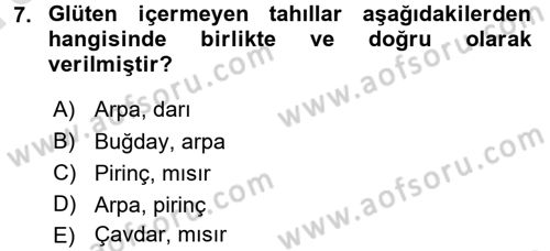 Gıda Coğrafyası Dersi 2016 - 2017 Yılı (Vize) Ara Sınav Soruları 7. Soru