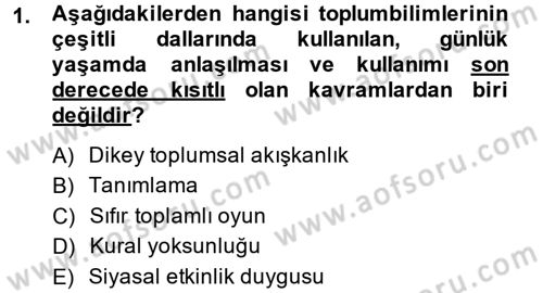Uluslararası İlişkilerde Araştırma Yöntemleri Dersi 2014 - 2015 Yılı (Final) Dönem Sonu Sınav Soruları 1. Soru