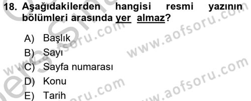 Kalem Mevzuatı Dersi 2016 - 2017 Yılı 3 Ders Sınav Soruları 18. Soru