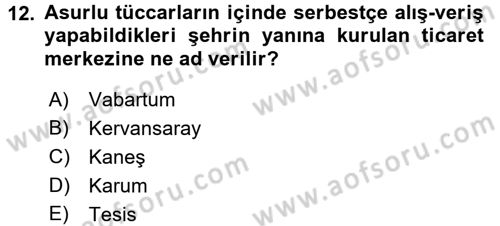 Anadolu Arkeolojisi Dersi 2016 - 2017 Yılı (Vize) Ara Sınav Soruları 12. Soru
