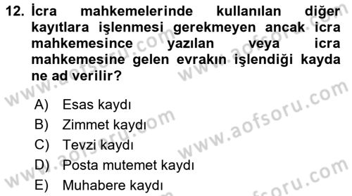 Kalem Mevzuatı Dersi 2016 - 2017 Yılı (Final) Dönem Sonu Sınav Soruları 12. Soru