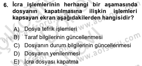 Ulusal Yargı Ağı Projesi 2 Dersi 2015 - 2016 Yılı (Final) Dönem Sonu Sınav Soruları 6. Soru