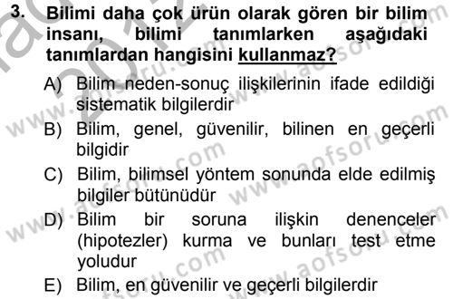 Sosyal Bilimlerde Araştırma Yöntemleri Dersi 2012 - 2013 Yılı (Vize) Ara Sınav Soruları 3. Soru