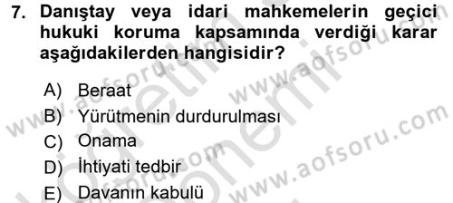 Hukuk Dili Ve Adli Yazışmalar Dersi 2016 - 2017 Yılı (Final) Dönem Sonu Sınav Soruları 7. Soru