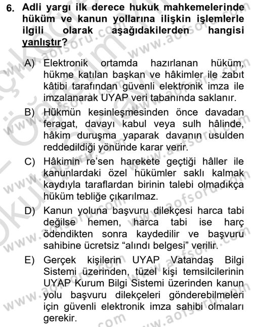 Temel Kalem Mevzuatı Bilgisi Dersi 2021 - 2022 Yılı Yaz Okulu Sınav Soruları 6. Soru