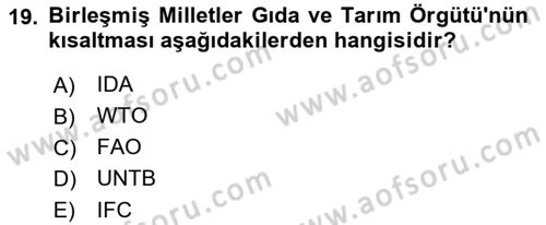 Gastronominin Temelleri Dersi 2022 - 2023 Yılı Yaz Okulu Sınav Soruları 19. Soru