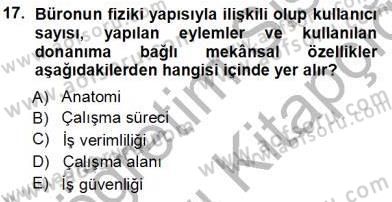 Büro Teknolojileri Dersi 2013 - 2014 Yılı Tek Ders Sınav Soruları 17. Soru