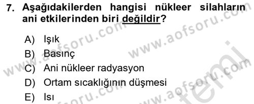 Kbrn Savunma Ve Güvenlik Dersi 2021 - 2022 Yılı Yaz Okulu Sınav Soruları 7. Soru