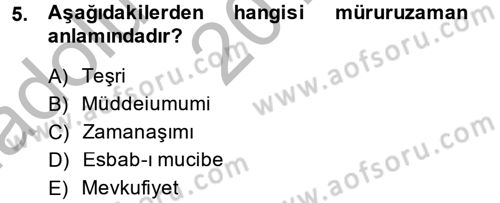 Hukuk Dili Ve Adli Yazışmalar Dersi 2014 - 2015 Yılı (Vize) Ara Sınav Soruları 5. Soru