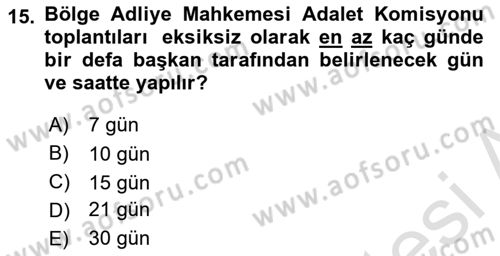 Temel Kalem Mevzuatı Bilgisi Dersi 2022 - 2023 Yılı Yaz Okulu Sınav Soruları 15. Soru