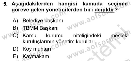 İdari Yargı Dersi 2023 - 2024 Yılı (Vize) Ara Sınav Soruları 5. Soru
