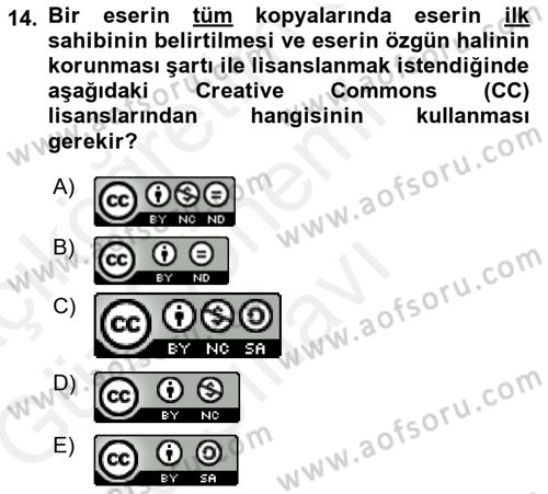 Acil Durum ve Afet Farkındalık Eğitimi Dersi 2018 - 2019 Yılı (Final) Dönem Sonu Sınav Soruları 14. Soru