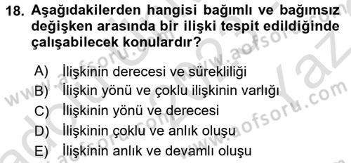 Uluslararası İlişkilerde Araştırma Yöntemleri Dersi 2023 - 2024 Yılı Yaz Okulu Sınav Soruları 18. Soru