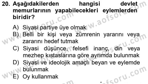 Kalem Mevzuatı Dersi 2012 - 2013 Yılı (Final) Dönem Sonu Sınav Soruları 20. Soru