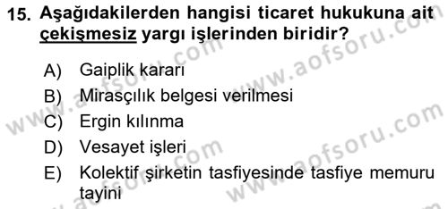 Hukuk Dili Ve Adli Yazışmalar Dersi 2018 - 2019 Yılı (Vize) Ara Sınav Soruları 15. Soru