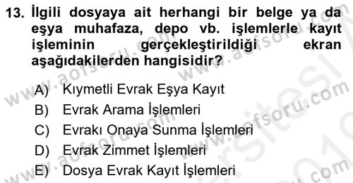 Ulusal Yargı Ağı Projesi 1 Dersi 2018 - 2019 Yılı (Final) Dönem Sonu Sınav Soruları 13. Soru