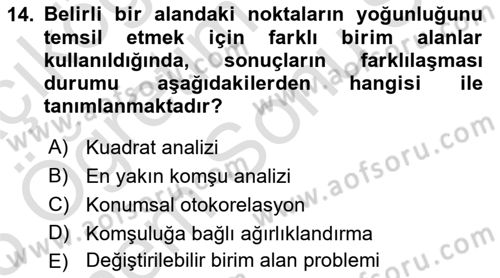 Veri Analizi Ve Değerlendirme Dersi 2024 - 2025 Yılı (Final) Dönem Sonu Sınav Soruları 14. Soru
