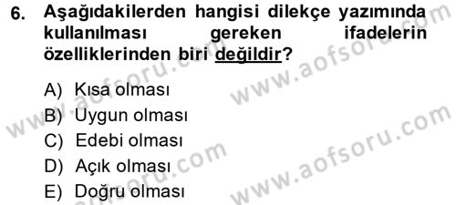 Hukuk Dili Ve Adli Yazışmalar Dersi 2014 - 2015 Yılı (Vize) Ara Sınav Soruları 6. Soru
