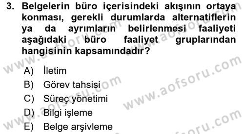 Büro Teknolojileri Dersi 2016 - 2017 Yılı (Vize) Ara Sınav Soruları 3. Soru