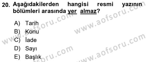Kalem Mevzuatı Dersi 2018 - 2019 Yılı Yaz Okulu Sınav Soruları 20. Soru