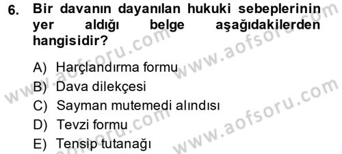 Kalem Mevzuatı Dersi 2013 - 2014 Yılı (Final) Dönem Sonu Sınav Soruları 6. Soru